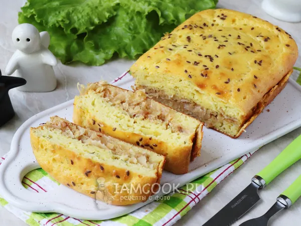 Фото блюда: Заливной пирог с квашеной капустой