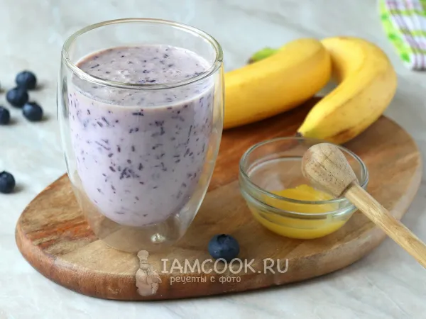 Фото блюда: Смузи с бананом и голубикой