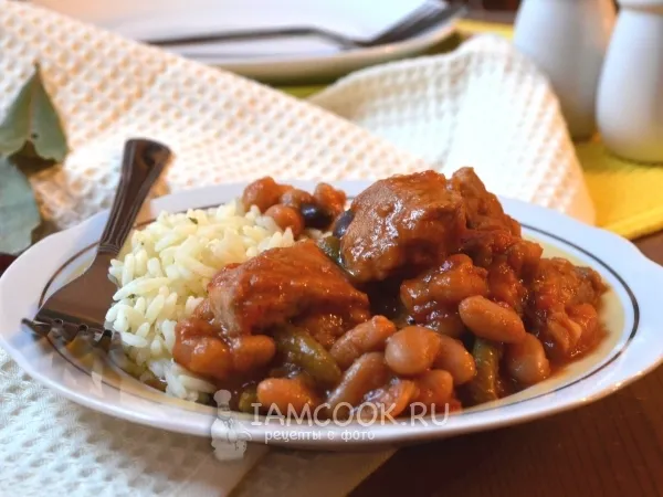 Фото блюда: Мясное рагу с фасолью
