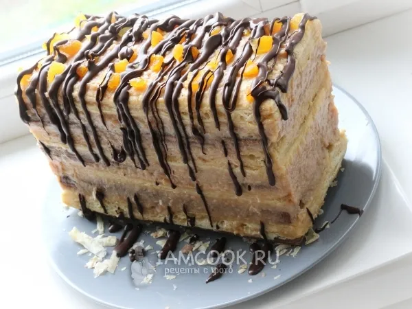 Фото блюда: Торт «Большой Мильфей» с кремом-пудингом