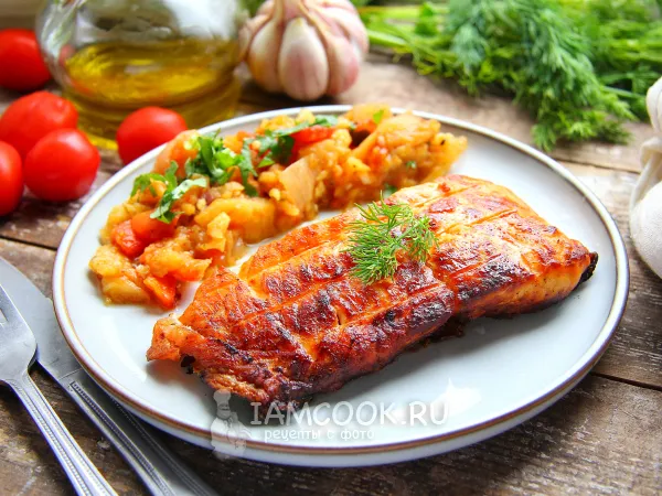 Фото блюда: Красная рыба на гриле