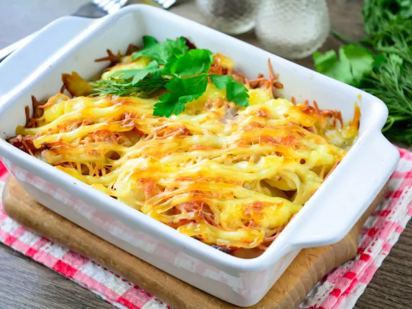 Фото блюда: Картошка по-французски с беконом в духовке