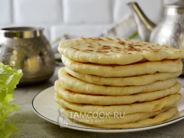 Фото блюда: Турецкие лепешки на кефире и дрожжах на сковороде