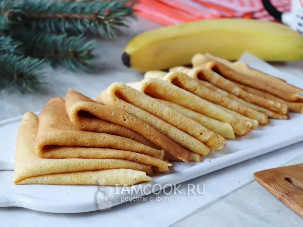 Фото блюда: Блины на кефире с бананом