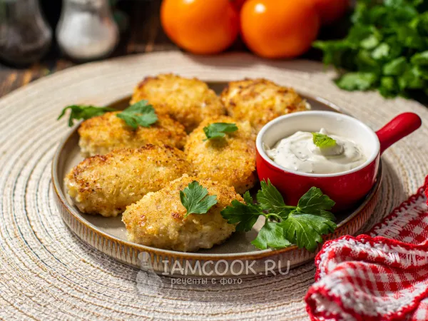 Фото блюда: Куриные котлеты с творогом и сыром