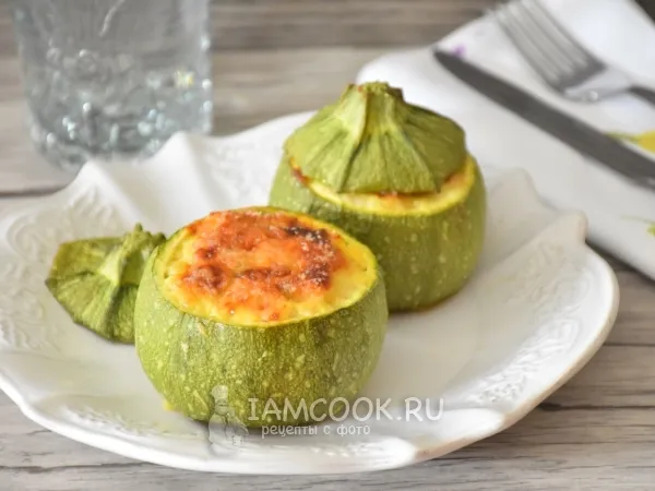 Фото блюда: Цукини, фаршированные мясом индейки и сыром