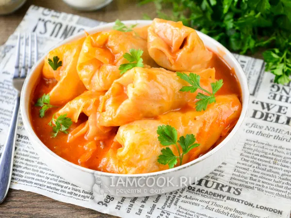 Фото блюда: Голубцы с кетчупом и майонезом