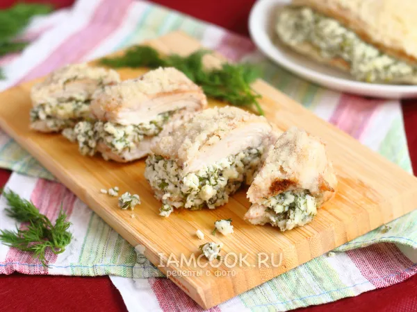 Фото блюда: Куриное филе с творогом в духовке