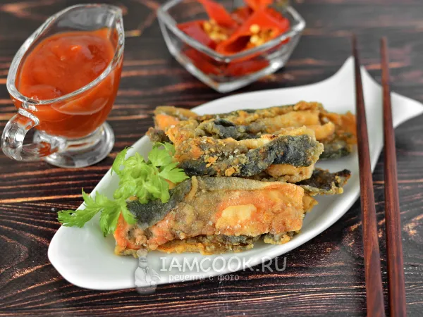 Фото блюда: Жареная кожа лосося