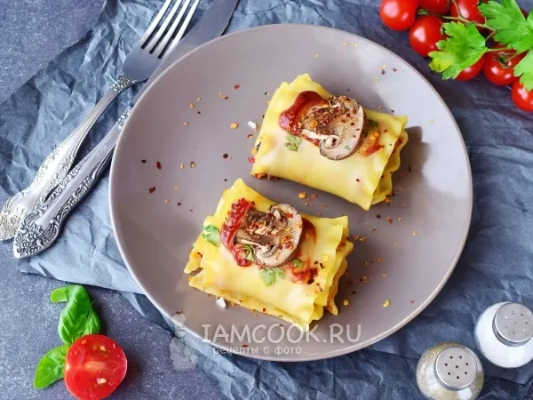 Фото блюда: Постная лазанья с грибами