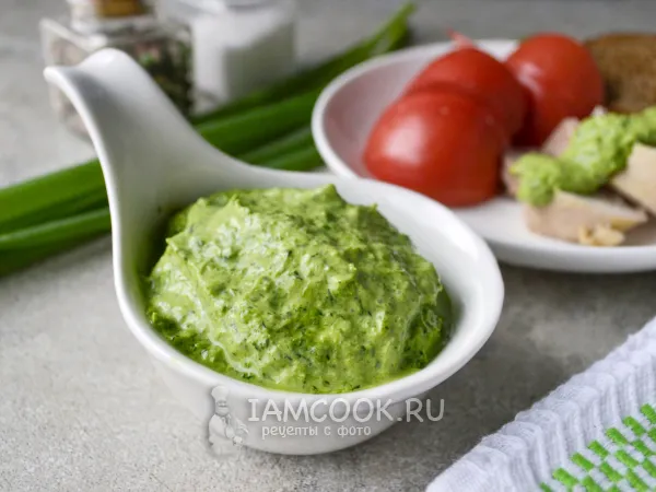 Фото блюда: Соус из зеленого лука и укропа