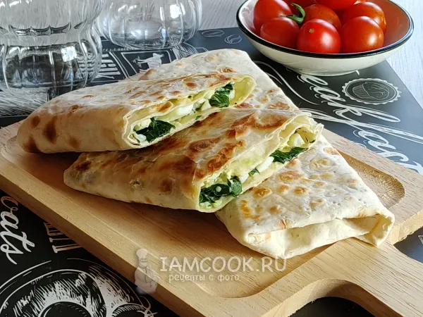 Фото блюда: Лаваш с яйцом и шпинатом