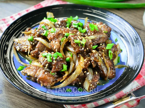 Фото блюда: Куриная печень в соевом соусе