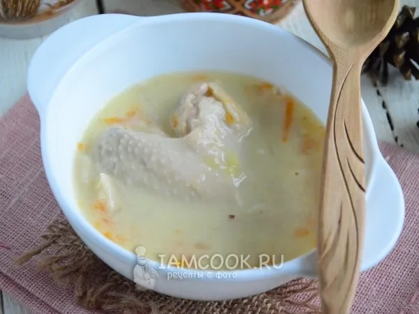 Фото блюда: Суп с плавленным сыром и курицей