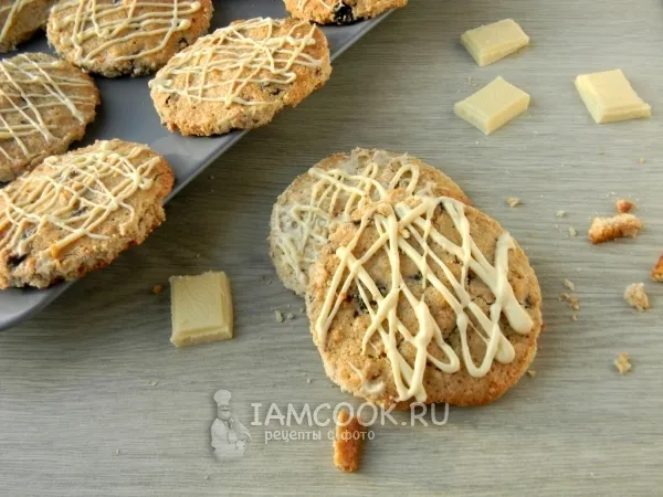 Фото блюда: Овсяное печенье с изюмом и белым шоколадом