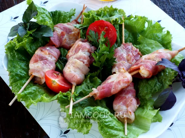 Фото блюда: Креветки в беконе на мангале