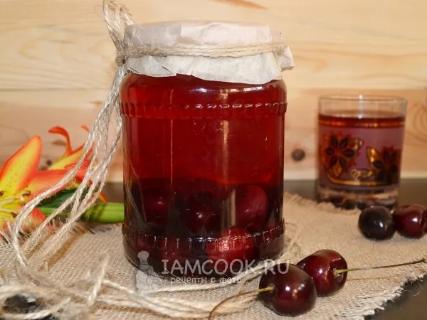 Фото блюда: Компот из черешни с косточками на зиму