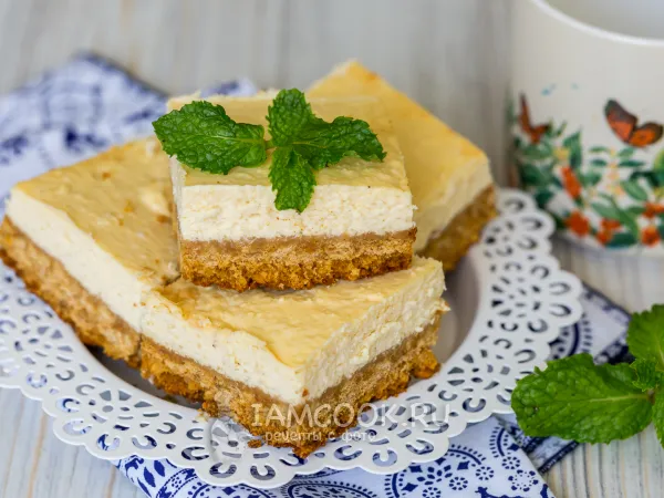 Фото блюда: Творожный чизкейк с печеньем с выпечкой