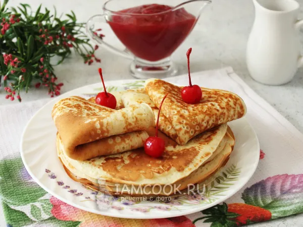 Фото блюда: Толстые блины на кефире как у бабушки