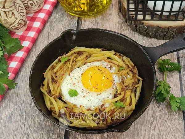 Фото блюда: Яичница с картошкой