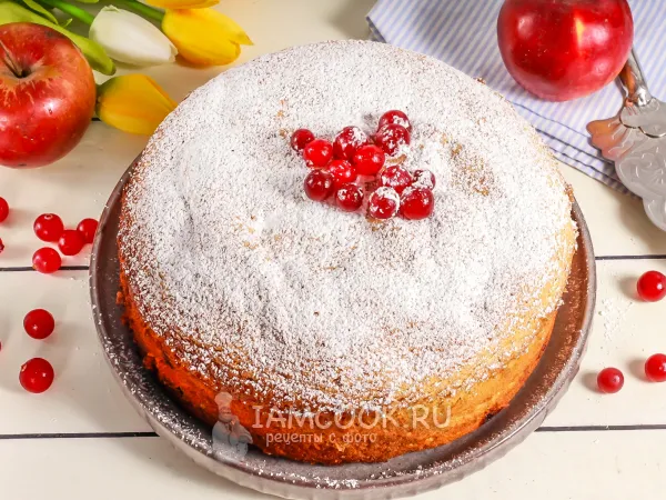 Фото блюда: Пирог с яблоками и клюквой