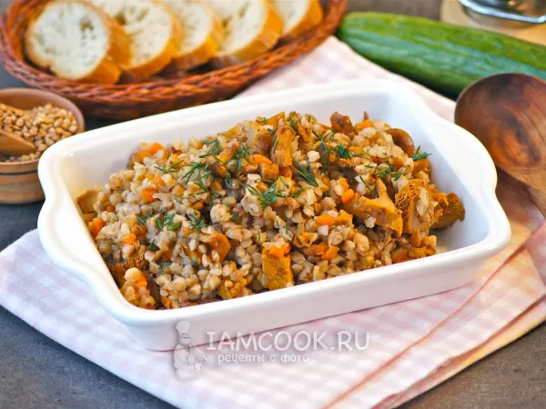 Фото блюда: Гречка с лисичками