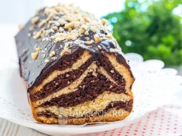 Фото блюда: Кекс «Зебра» с крахмалом