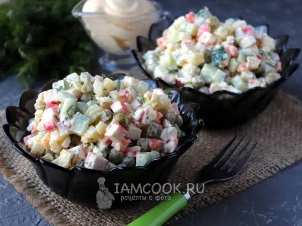 Фото блюда: «Оливье» с крабовыми палочками