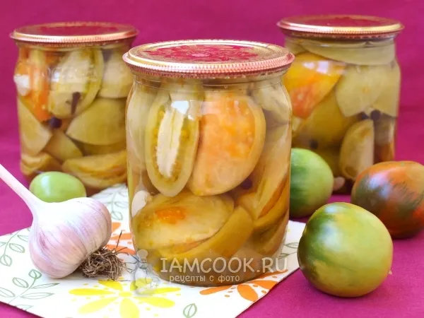 Фото блюда: Маринованные зелёные помидоры на зиму