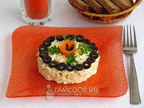 Фото блюда: Рыбный салат с сыром