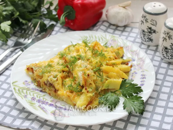 Фото блюда: Жареная картошка с яйцами и сыром