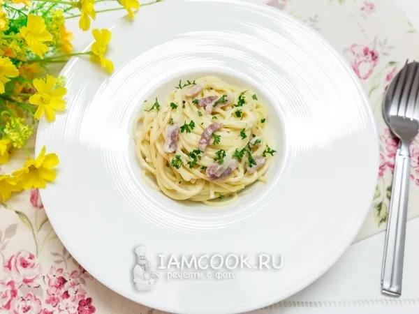 Фото блюда: Спагетти с беконом