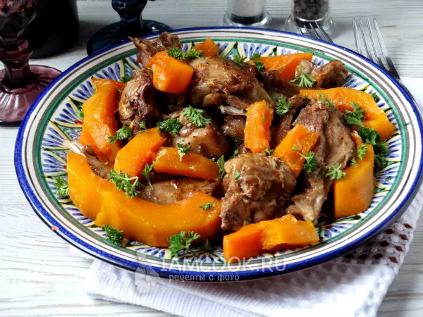 Фото блюда: Кролик с тыквой в духовке