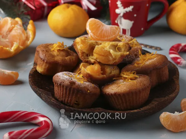 Фото блюда: Маффины с мандаринами и тыквой