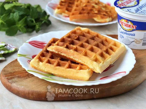 Фото блюда: Венские вафли на сметане (мягкие)