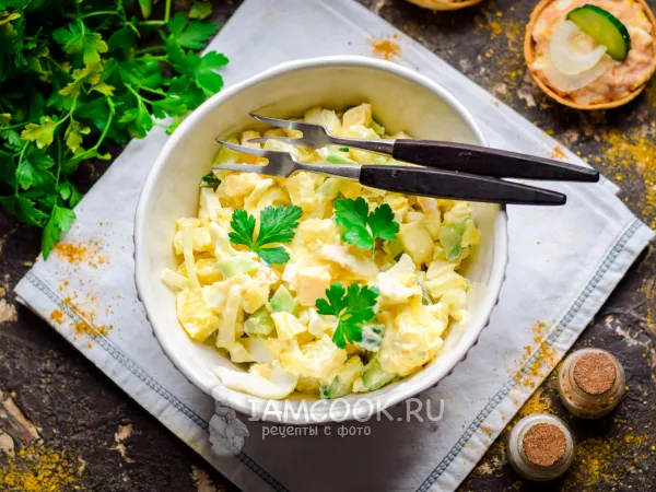 Фото блюда: Салат с кальмаром и картошкой