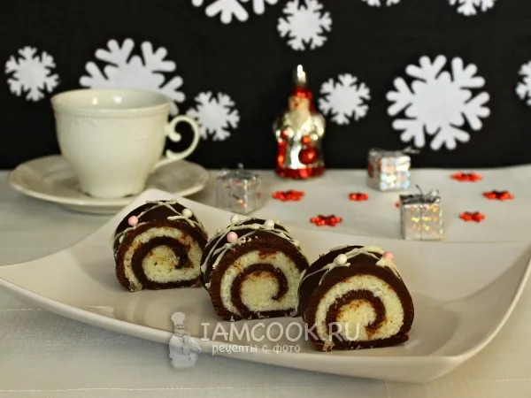 Фото блюда: Шоколадно-кокосовый рулет без выпечки