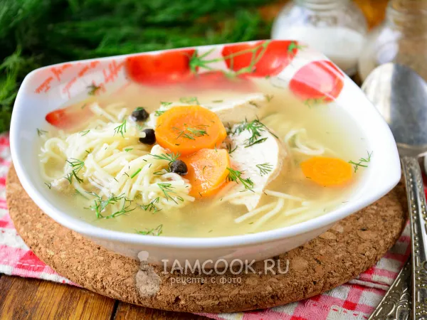 Фото блюда: Куриный бульон с вермишелью