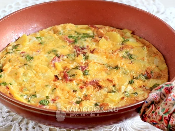 Фото блюда: Фриттата с картофелем и ветчиной