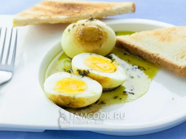 Фото блюда: Жаренные с травами вареные яйца