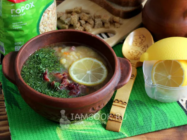 Фото блюда: Гороховый суп с лимоном