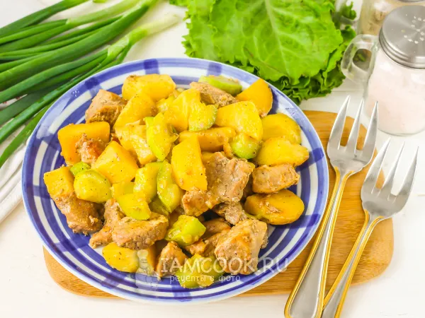 Фото блюда: Рагу из свинины, молодого картофеля и кабачка