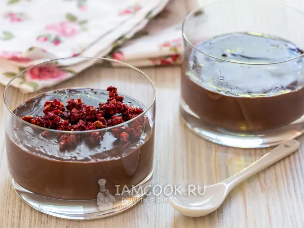Фото блюда: Шоколадный пудинг со сливками