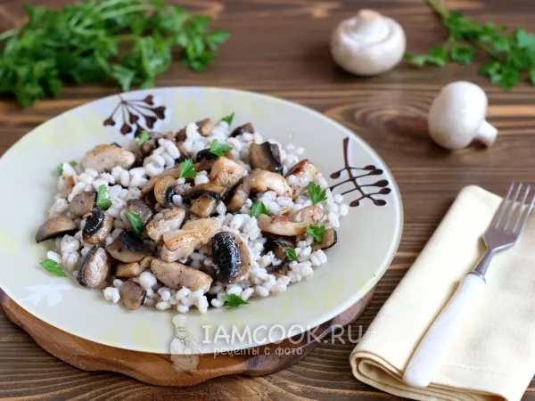 Фото блюда: Перловка с грибами и курицей