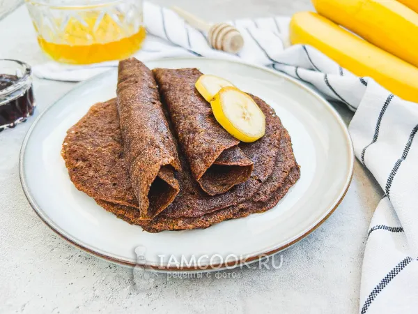 Фото блюда: Блины из гречневой муки на воде без яиц и молока (постные)