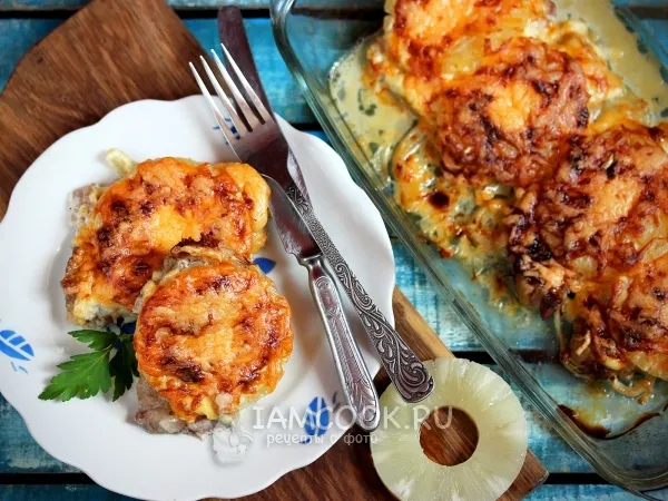 Фото блюда: Мясо по-французски с ананасами