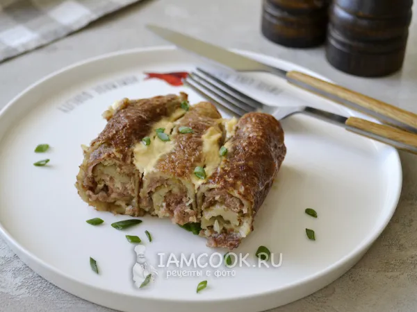 Фото блюда: Картофельные блины с фаршем