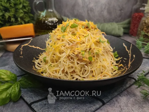 Фото блюда: Макароны с тушенкой из индейки