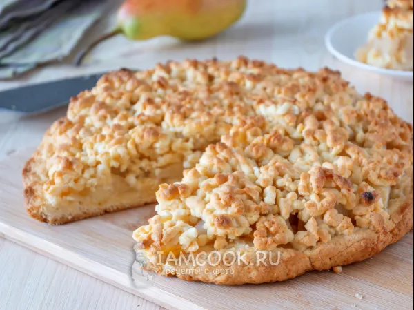 Фото блюда: Тертый пирог с грушами