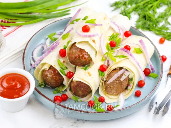 Фото блюда: Люля-кебаб в лаваше